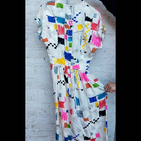 Vintage retro silk dress - Picture 4 of 7